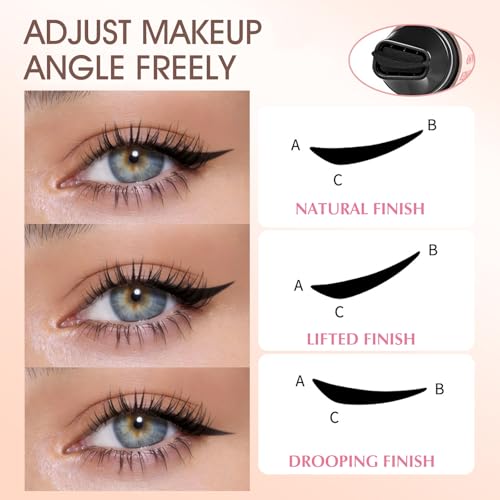 Winged Eyeliner Stamp Rotating Dual-Head Negro miniatura 6