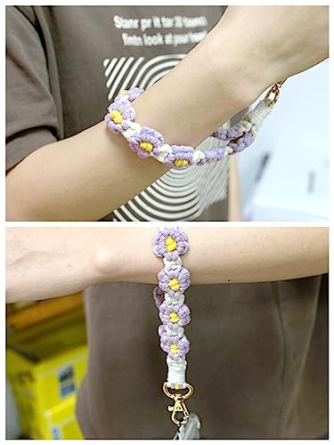 Boho Macrame Phone Wrist Strap, Cell Phone Lanyard with Tether Tab, Purple - Photo 47 sur 85