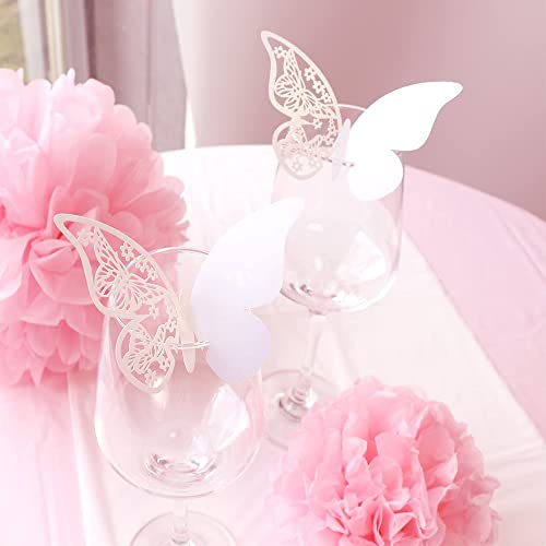 WUDZ 50 Stücke Schmetterling Cup Deko, Schmetterling Platzkarte, Schmetterling Gastgeschenk Tischdeko, Schmetterling Namenskarte, Für Hochzeit, Geburtstag, Party, Tischdekoration