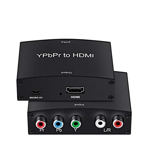Component to HDMI Converter,MOYOON 5RCA Component RGB YPbPr to HDMI Converter v1.3 HDCP Video Audio Converter Adapter for DVD, PSP, Xbox 360 to New HDTV or Monitor-1080P (Black)