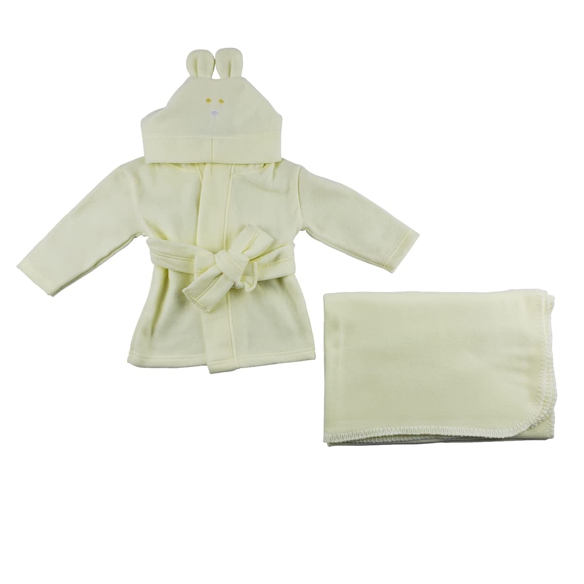 Bambini CS-0058 Fleece Robe & Blanket Yellow - Newborn - 2 Piece