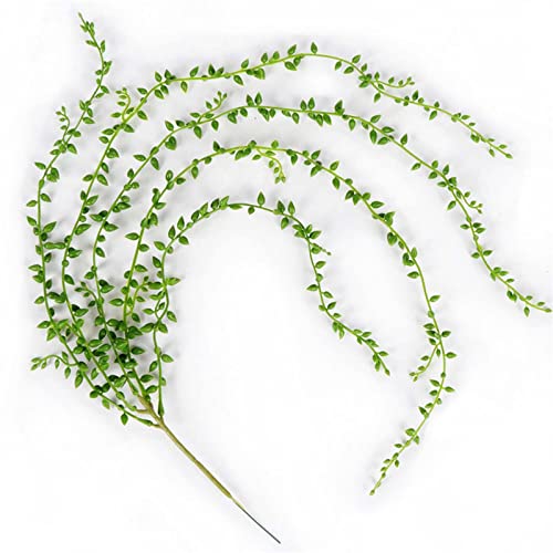 Hanging Simulation Rattan Artificial Succulent Shape Greenery Bonsai Plants Leaf Picks Hanging Basket Lover Tears String Of Pearls Plant Fake Succulent For Dried Flowers Wall Decor #TOP6