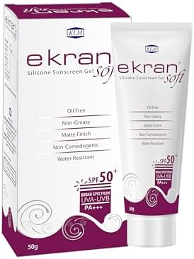 Ekran Soft SPF 50+ Silicone Sunscreen SPF 50 | 50g Anhydrous Sunscreen for Oily Skin Women & Men | Non-Greasy & Water-Resistant | UVA-UVB Protection | Matte Finish