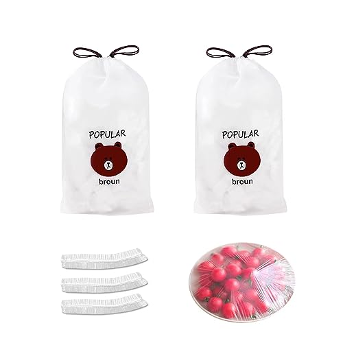 200 bolsas para conservación de alimentos frescos, Bolsas Elásticas Almacenamiento Alimentos, Reutilizable Bolsas de Conservación Fresca para Sobras,Bolsas Selladas Almacenamiento Alimentos (A)