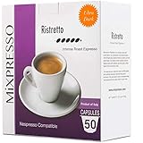 Mixpresso Coffee Espresso Capsules Compatible With Nespresso Original Brewers Single Cup Coffee Pods| from Italy Ristretto | Intense Roast Espresso, 50 count