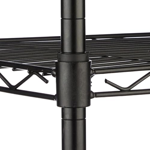 Image of Premium Heavy-Duty 2-Tier Black Metal Wire Storage Rack Shelf Organizer | Adjustable Multipurpose Freestanding Shelving Unit for Home, Office, Kitchen | Size 14 inch D x 14 inch W x 14 inch H Inch