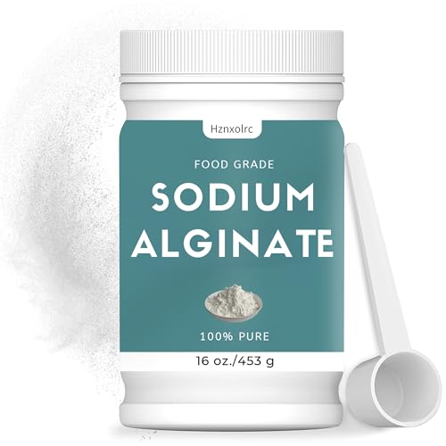 16 oz Sodium Alginate Powder Food Grade, Pure Sodium Alginate Powder Perfect for Making Luxurious Caviar Spheres, Desserts, Meatloaves