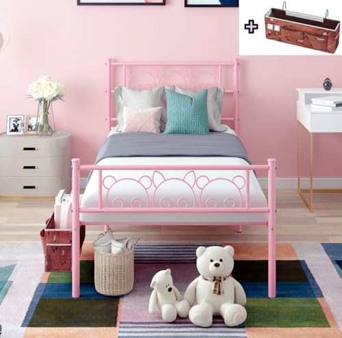 Pink Piggy Design Twin Metal Bed