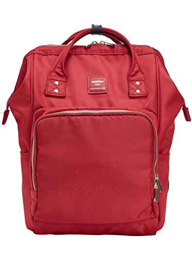 Kah&Kee Mochilas Ordenador Portatil Impermeables Cuadrada Colegio Casual Hombre Mujer (Rojo)
