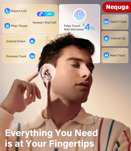 Image of Wireless Earbuds Bluetooth 5.4 Headphones with 48H Playtime Ear Buds | Noise Cancelling Mic, LED Power Display Charging Case, IPX7 Waterproof Bass Stereo Earphones for iPhone Android Phone /Laptop