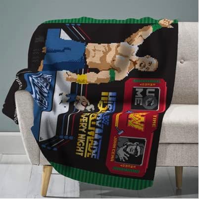 Sleep Squad John Cena (Hustle Loyalty Respect) 60 x 80 Raschel Plush Blanket Wrestling Legend Super-Soft Throw