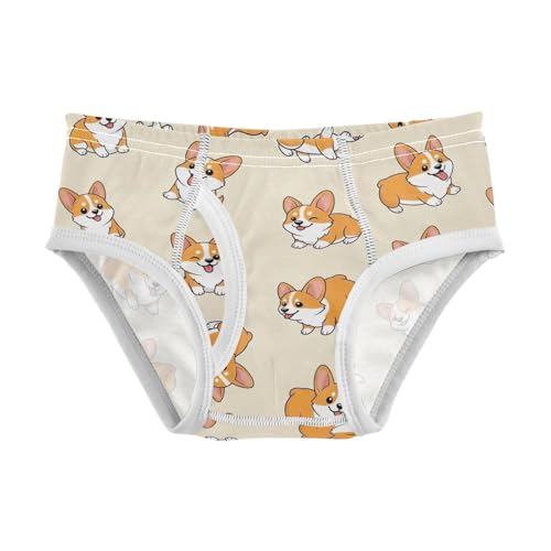 CHIFIGNO Briefs for Boys Cute Cartoon Dog Beige Cotton Boys Underwear Soft Breathable Underwear Briefs