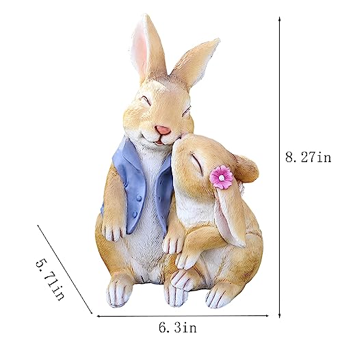 Shunyaju Garden Rabbit Statue Outdoor Decor Resin Funny Bunny Figurines for Outdoor Patio Lawn Yard Art Decoration Christmas Housewarming Gift