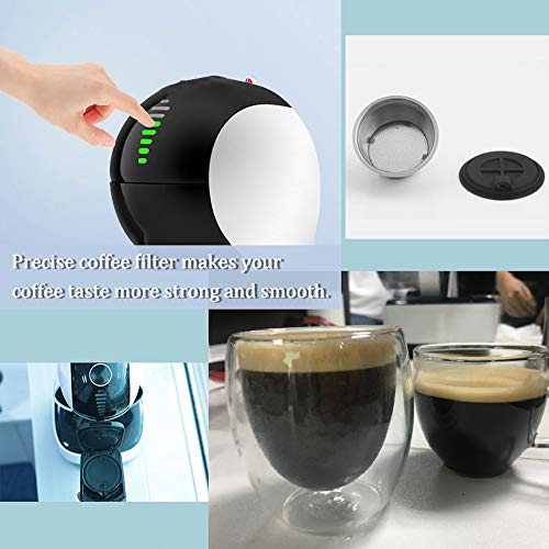 Cápsula de café reutilizável Blusea, conjunto de filtro de café de aço inoxidável, compatível com má