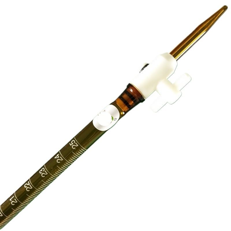 Microbureta, Bureta Herramienta de Laboratorio Clase A Llave de Paso de PTFE de Vidrio ámbar graduada de 10ml a 100ml(10ml)