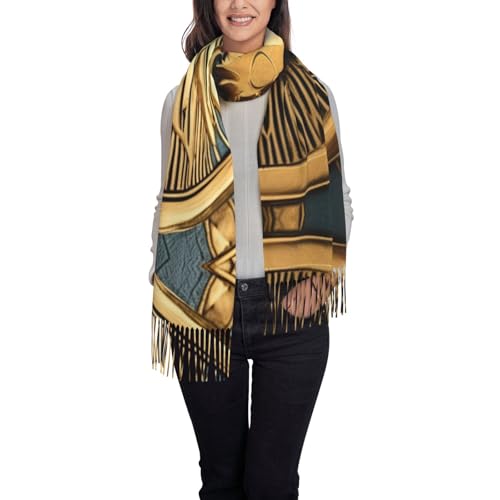 Sun Old Egyptian Timeless Grace print Cashmere long velvet fringe scarf Fashion fringe shawl thermal blanket scarf