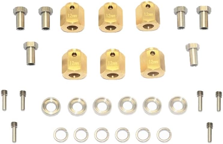 Metal Copper Widen Hexagon Adaptor Adapter 12MM Thick Instead 8269 for 1/10 RTX-6 6X6 G63 88096-4 Crawler Cars - (Color: White)