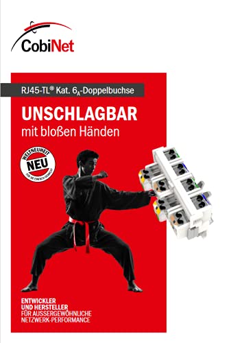 CobiNet RJ45-TL®-Doppelbuchse, 500 MHz, Kat. 6A inklusive Rahmen und Platte Zentralplatte