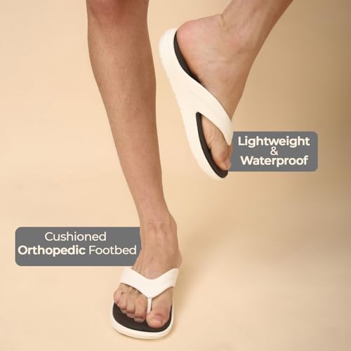 Image of YOHO Snugly Flip Flops for Men | Orthopedic Slippers & Relieving Acupressure | Waterproof Monsoon Footwear | Dual-Tone Design
