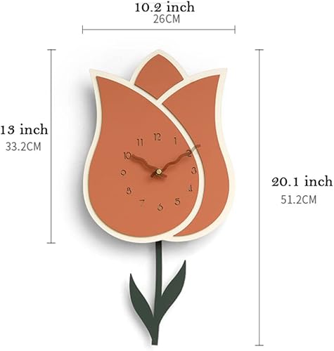 Miniatura 2 de AOKLEY Reloj de pared Rose Flower Shape Wall Clock for Living Room Decor Modern Decorative Silent Non Ticking Battery Operated Wall Clock for Home