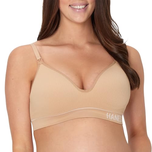 Hanes Womens Maternity Nursing Bra Seamless Wireless Nursing Bralette for Women Adjustable Straps