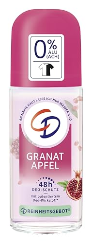 CD BIO Deo Roll-On 'Granatapfel', 50 ml, Deodorant ohne Aluminiumsalze, langanhaltender Schutz für 48 h, veganes Hautpflegeprodukt, für empfindliche Haut geeignet