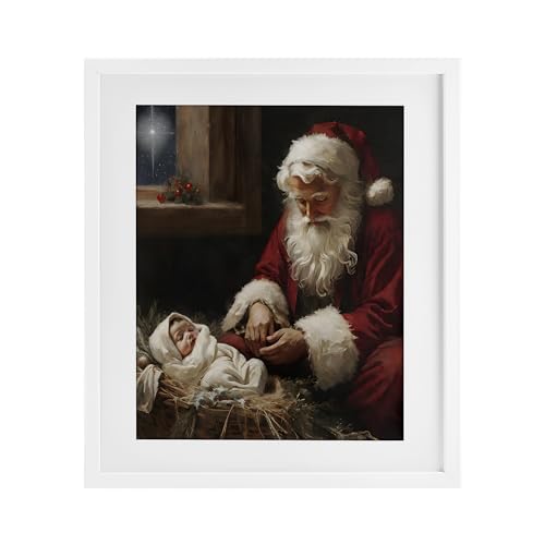Tableau encadré Santa Believes Stupell Industries déco Noël murale sous verre