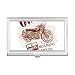 Motorcycle Flower Text Pattern Illustration Business Card Holder Case Pocket Box Wallet