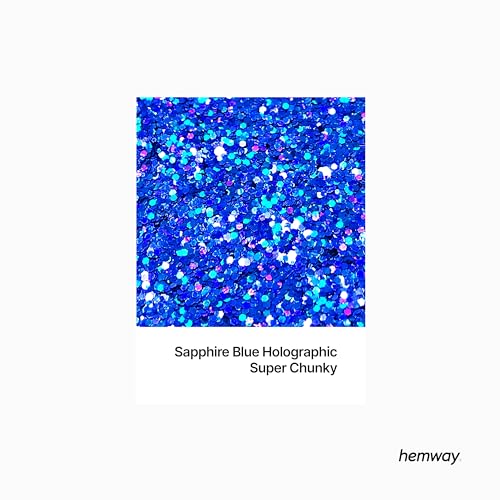 Eco Friendly Biodegradable Glitter, Sapphire Blue Holographic, Super Chunky (1/8" 0.125" 3mm) - Image 2