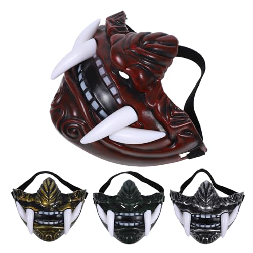 Masques de Cosplay Japonais Mikikit : Lot de 4 Accessoires Réutilisables en Plastique