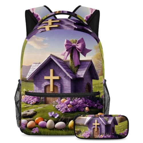 Sac à dos et trousse ergonomique violet pour soulager le dos des collégiens et lycéens