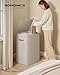 SONGMICS Laundry Basket, 44.9 Gal. Laundry Hamper, 2 Compartments, Easy Assembly, with Lid and Handles, Removable Liners, 22 x 15.7 x 29.5 Inches, Cappuccino Beige ULCB813L01