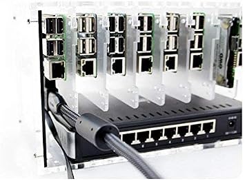 Cluster Case for Raspberry Pi and Other Single Board Computers-Clear/Black