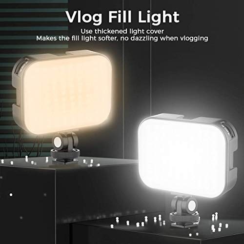 Lumière de caméra, VIJIM VL100C LED Lampe vidéo avec Batterie 2000mAh, Mini lumière vidéo dimmable 2500-6500K avec Cold Shoe Mount, CRI95+ pour vlogging, TikTok, Photographie Portrait