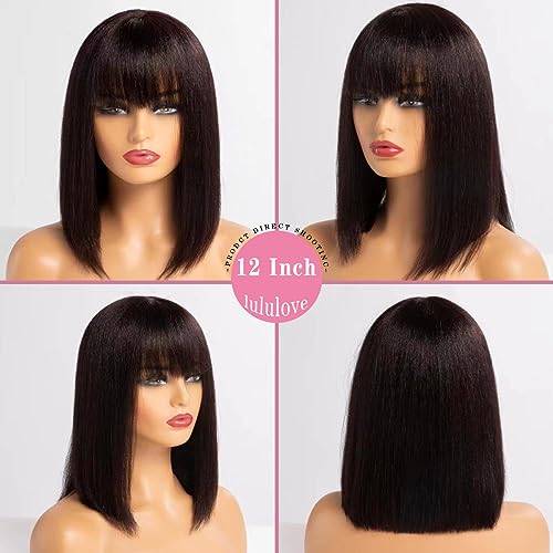 lulu-love-Bob-Wig-With-Bangs-Human-Hair-2x1-HD-Lace-Bob-Wigs-Glueless-180-Density-Short-Black-Bob-Wigs-With-Bangs-Light-Yaki-Straight-100-Brazilian-Human-Hair-Wigs-With-Bangs-for-Women-12inch