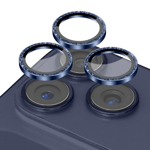 #rémunéré #Amazon<br>Pour iPhone 17 Pro/ 17 Pro Max Film de Protection D'objectif Verre Trempé Cadre Noir Base en Aluminium Pailleté Résistant Aux Rayures Compatible avec iPhone 17 Pro/ 17 Pro Max (Bleu foncé)