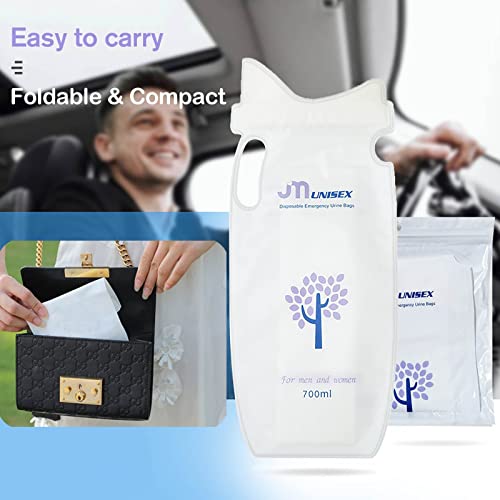 Oythiem Emergency Portable Urine Bag Disposable Urinal Bag Pee Bag For Camping, Travel, Traffic Jam, Car Urine Storage Bag Pee Bag For Kids Children Men Women Patients (4/8/12/20 Pack 700Ml) #TOP6