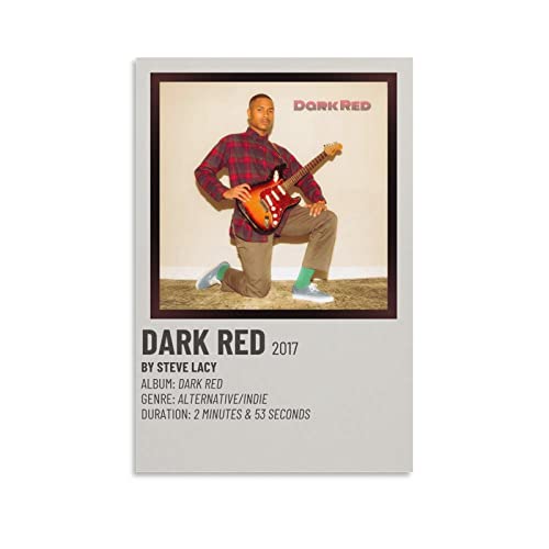 JNIA Steve Lacy Dark Red Minimalist Music Poster Poster Decorative Painting Canvas Wall Art 90S Room Aesthetic Posters Bedroom Painting 12x18inch(30x45cm)