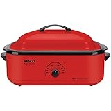 Nesco 4818-12 Classic Roaster Oven with Porcelain Cookwell, 18-Quart, Red