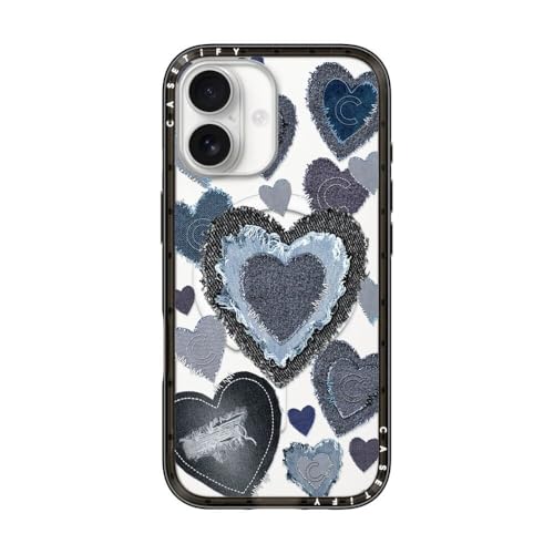 CASETiFY �R���p�N�g iPhone 17 �P�[�X [MagSafe�Ή�/���^ �y��/�ϏՌ�] - Sweet Rebel Heart Case - �N���A �u���b�N