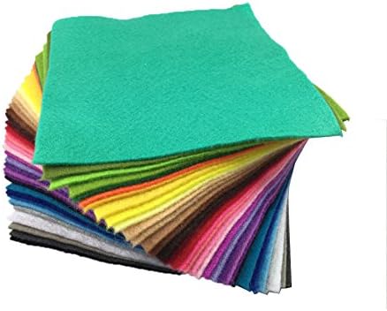 flic-flac 36pcs 1.4mm Soft Felt Fabric Sheet Assorted Color Felt Pack DIY Craft Sewing Squares Nonwoven Patchwork (30 x 30 cm)