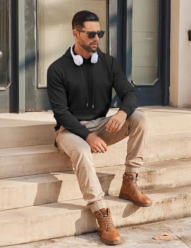 COOFANDY Mens Hoodie Long Sleeve Casual Pullover Hooded Sweatshirt Fashion Drawstring Hoodies with Pocket4