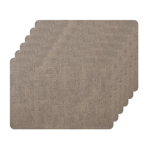 Sets de table imperméables kaki 43x30cm simili cuir résistant lot de 6