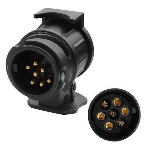 YACSEJAO Adaptador de remolque de 13 pines a 7 pines, 12 V, convertidor de enchufe de coche a remolque, para caravana, camión, autocaravana, enchufe eléctrico