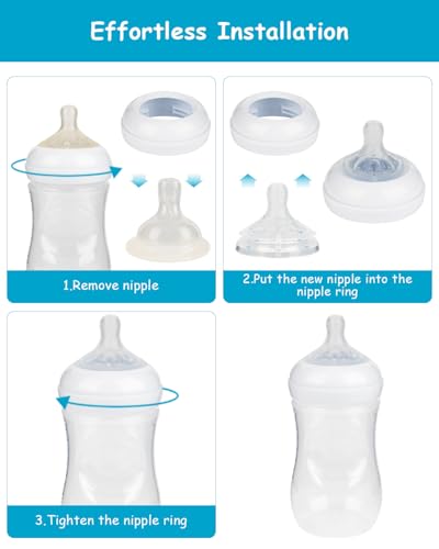 Silicone Nipple for Philips Avent Natural Baby Bottles and Natural Trainer Sippy Cup, Extra Fast Flow (Flow 5), 6m+, 6 Count