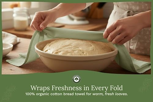 Image of Sage Green Flour Sack Tea Towels - 100% Organic Cotton, 5 Pack, 27 inchx27 inch, Highly Absorbent Dish Towels - Versatile Kitchen Towels for Baking - Customizable and Easy to Embroider (5 Pack - Sage Green)