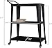 3-Tier Industrial Dining Cart Sturdy All-Metal Frame with Long-Lasting Paint Swivel Wheels and Handle Mobile Kitchen Party Serving Cart Practical(Black)