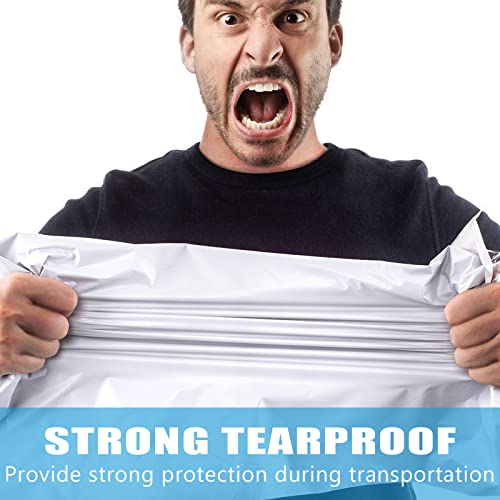 Image of White Poly Mailers 10x13in 100Pcs, Shipping Bag Envelope for Clothing, Self Strong Adhesive Mailing Envelopes for Business Suppliers, Flexible Secure Package, Waterproof, Tear Resistant Postal Bags