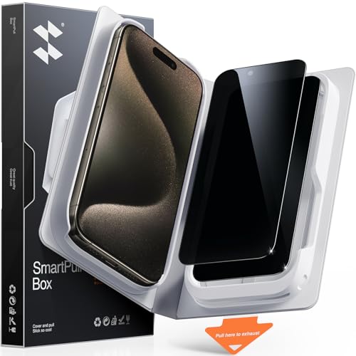 Image of SMARTDEVIL 2 Pack Tempered Glass for iPhone 15 Pro Privacy Screen Protector | Military-Grade Shatterproof Protection, 9H Hardness, Anti-Spy Privacy Film, Fast & Easy Installation, Case Friendly Design