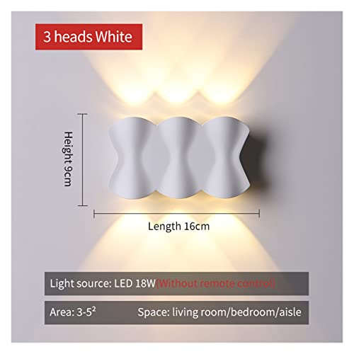 Applique murale d'extérieur étanche à 3 têtes LED – Luminaire de cour blanc chaud pour couloirs, escaliers, patios et portes extérieures – Solution d'éclairage de 16 cm
